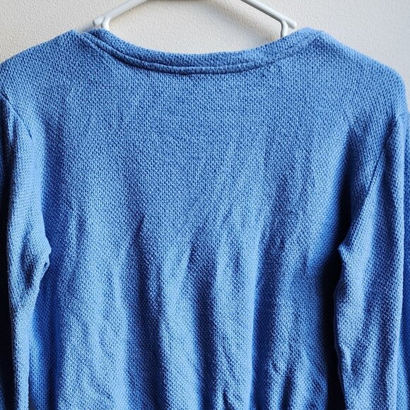 Freshman Blue Cropped Scoop Neck Lightweight Sweater Size Medium - Picture 13 of 16